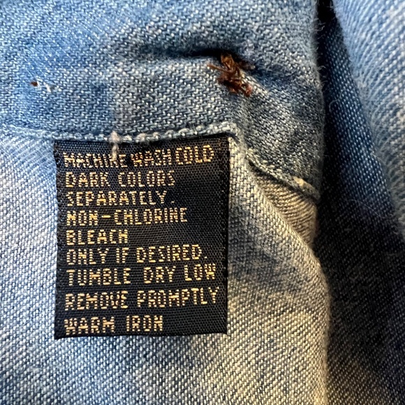 Ralph Lauren Chaps Vintage Denim Button Down Long Sleeve Shirt - Picture 8 of 8